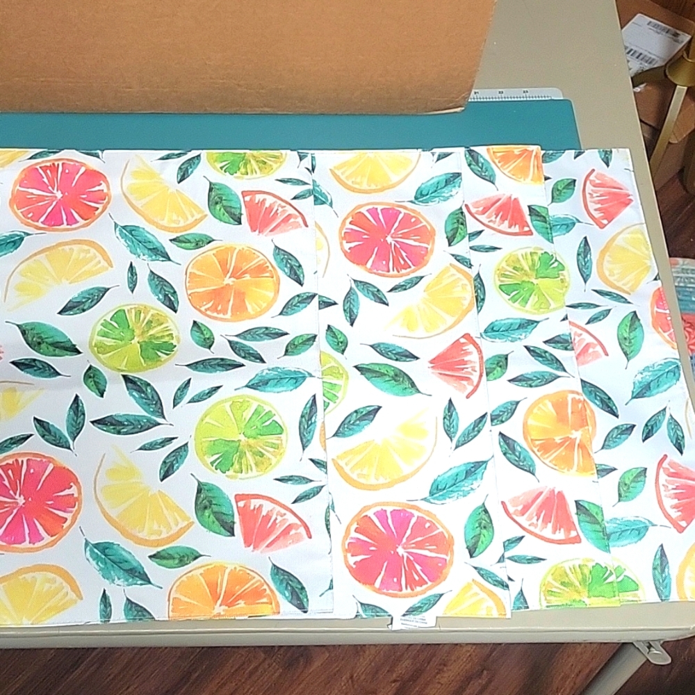 Fiesta placemats multi white and green citrus bliss set of 4 good condition